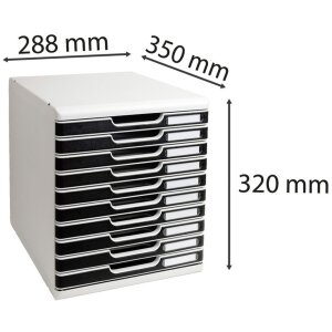 Exacompta Ladebox Modulo A4 Office 10 Gesloten Laden Zwart