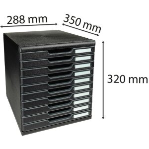 Exacompta ladebox MODULO DIN A4 zwart 10 gesloten laden