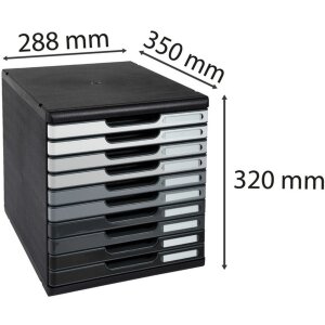 Exacompta ladebox MODULO A4 10 laden Grijs