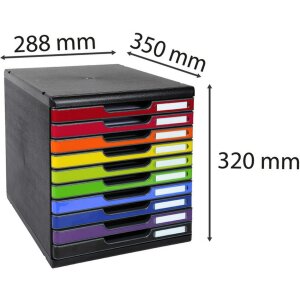 Exacompta ladebox MODULO A4 10 gesloten laden regenboog