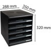 Exacompta ladebox MODULO DIN A4 donkergrijs 5 open lades