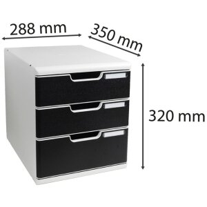 Exacompta ladebox MODULO A4 3 gesloten laden zwart