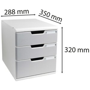 Exacompta 325041D Ladebox MODULO A4 3 gesloten laden