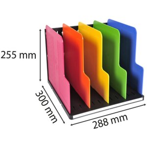 Exacompta MODULOTOP verticale sorteerder 5 verdelers Iderama regenboog