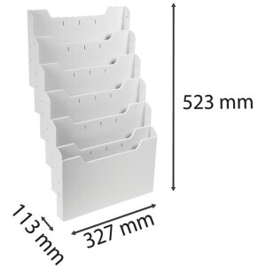 Exacompta 63240D Modulaire wandbrochurehouder 6 vakken A4...