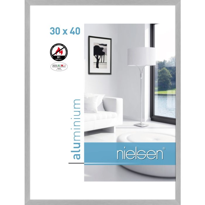 Nielsen Brandbeveiligingslijst c2 structuur zilver mat 30x40 cm