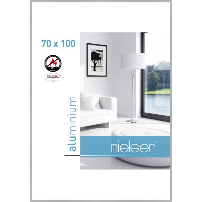 Nielsen Brandwerend kader c2 structuur zilver mat 70x100 cm