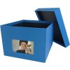 HNFD xl fotodoos Kandra 700 fotos 15x20 cm staal blauw geribd