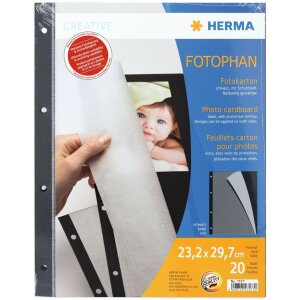 HERMA fotokarton, 232x297 mm, zwart, 20 vel