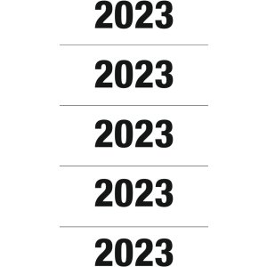 HERMA jaarcijfers 2023 voor ordners, 60 x 26 mm, wit, permanent hechtend