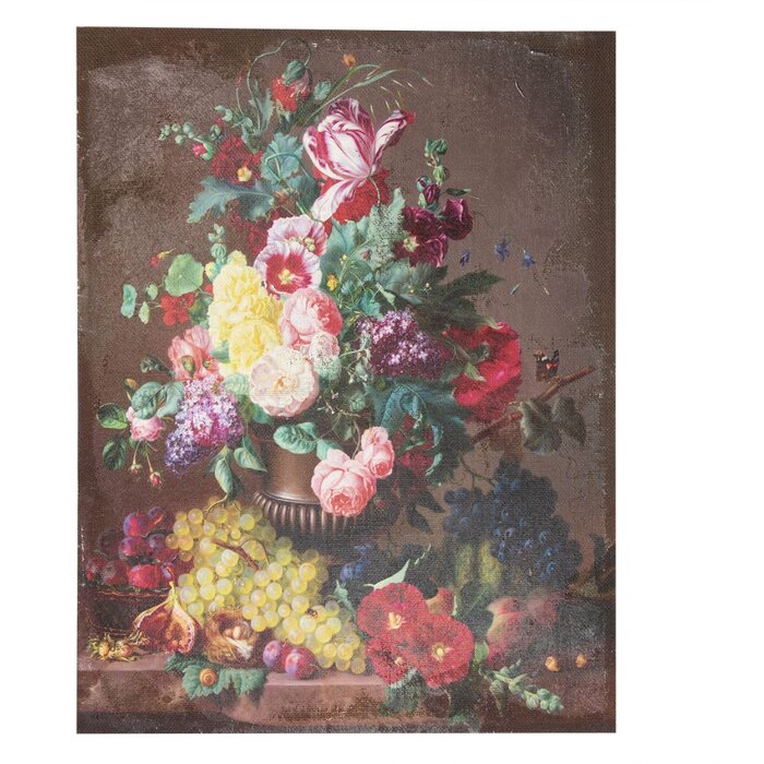 Clayre & Eef Muurschildering met Bloemen en Vruchten 60x3x80 cm veelkleurig