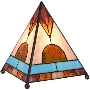 LumiLamp 5LL-6118 Tafellamp Tiffany 26x26x30 cm bruin...