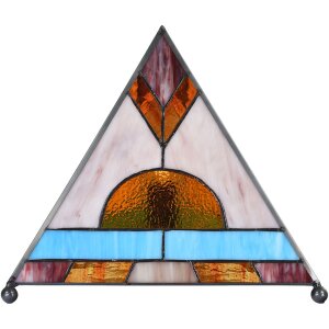 LumiLamp 5LL-6118 Tafellamp Tiffany 26x26x30 cm bruin Bureaulamp