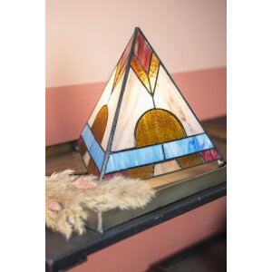 LumiLamp 5LL-6118 Tafellamp Tiffany 26x26x30 cm bruin Bureaulamp