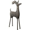 Clayre en Eef 5y0921 Kerstdecoratie Beeldje Rendier Grijs 45x15x79 cm