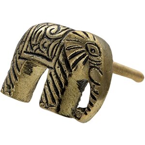 Clayre en Eef 64987 Deurknop Olifant Goud 4x3x3 cm