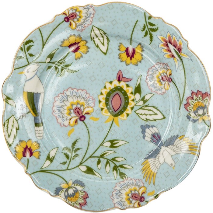 Clayre en Eef 6ce1284 Servies Ontbijtbord Blauw ø 20x2 cm