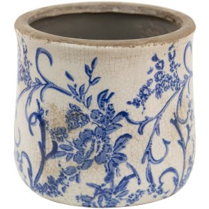 Clayre en Eef 6ce1396l Binnen Bloempot Blauw, Wit...