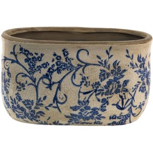 Clayre en Eef 6ce1398l Binnen Bloempot Blauw, Wit...