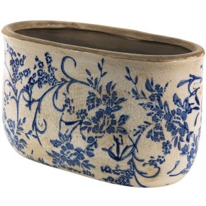 Clayre en Eef 6ce1398l Binnen Bloempot Blauw, Wit...