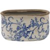 Clayre en Eef 6ce1398m Binnen Bloempot Blauw, Wit 17x10x10 cm