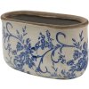 Clayre en Eef 6ce1398m Binnen Bloempot Blauw, Wit 17x10x10 cm