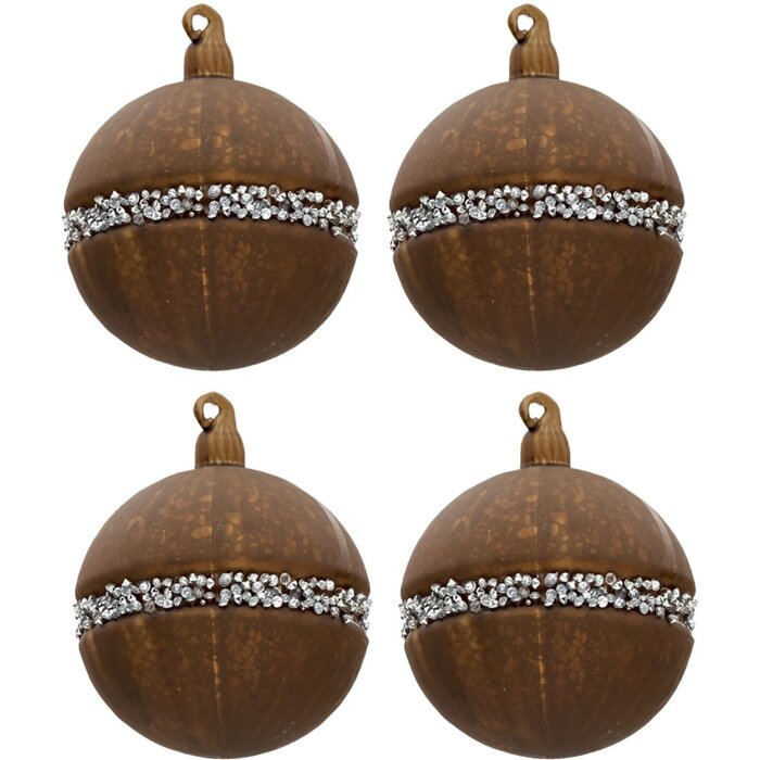 Clayre en Eef 6gl3271 Kerstballen Set van 4 Bruin ø 8 cm