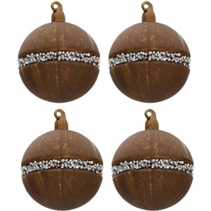 Clayre en Eef 6gl3271 Kerstballen Set van 4 Bruin...