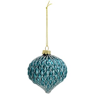 Clayre en Eef 6gl3286 Kerstballen Set van 4 Blauw...