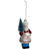 Clayre en Eef 6gl3326 Hanger sieraden kerstman rood, blauw 9x5x16 cm