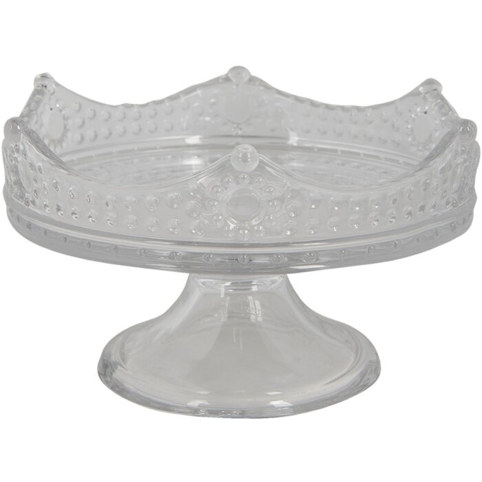 Clayre en Eef 6gl3396 Decoratieve Kom Crown Transparant ø 21x12 cm