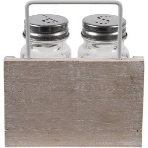 Clayre en Eef 6h2064 Zout en Peper Set van 2 Bruin 11x6x12 cm