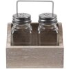 Clayre en Eef 6h2064 Zout en Peper Set van 2 Bruin 11x6x12 cm