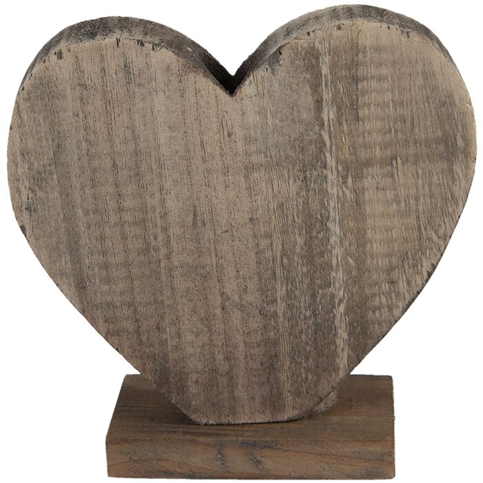 Clayre en Eef 6h2137 Deco Hart Bruin 19x7x19 cm