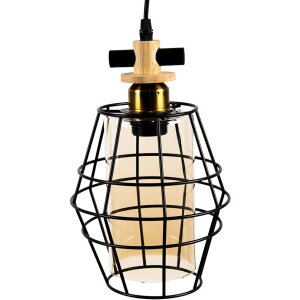 Clayre en Eef 6lmp755 Hanglamp Zwart 18x18x31 cm E27-max...