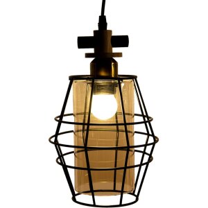 Clayre en Eef 6lmp755 Hanglamp Zwart 18x18x31 cm E27-max 1x40W