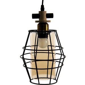 Clayre en Eef 6lmp755 Hanglamp Zwart 18x18x31 cm E27-max 1x40W