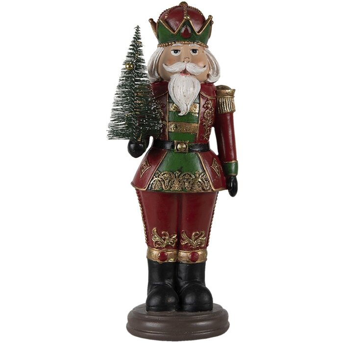 Clayre en Eef 6pr4745 Kerstversiering Beeldje Notenkraker Rood 13x10x32 cm