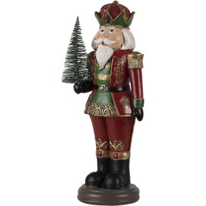 Clayre en Eef 6pr4745 Kerstversiering Beeldje Notenkraker Rood 13x10x32 cm