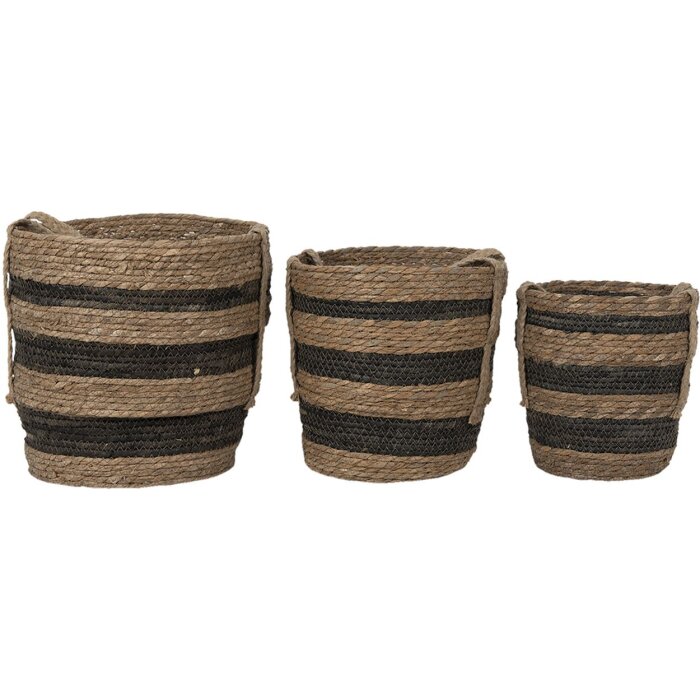 Clayre en Eef 6ro0549 Opbergmanden Set van 3 Bruin ø 33x33 cm