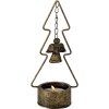 Clayre en Eef 6y4512 Kaarsenhouder Kerstboom Koperkleurig 10x8x24 cm