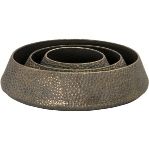 Clayre en Eef Decoratieve Dienbladen Set van 3 Grijs ø 42x10 - ø 34x9- ø 24x9 cm