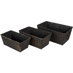 Clayre en Eef Bloempotten Binnen Set van 3 Zwart 26x17x12...