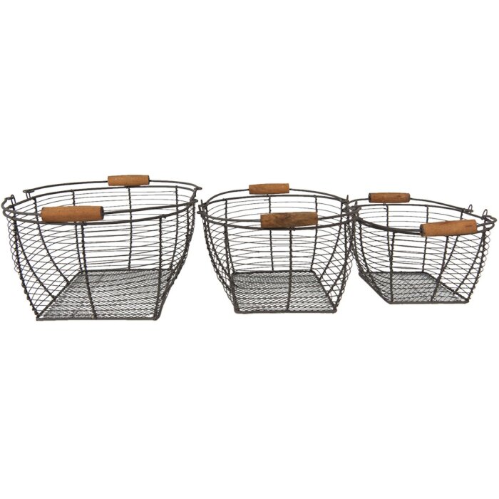 Clayre en Eef 6y4660 Opbergmanden Set van 3 Bruin 35x26x14 cm