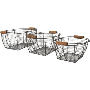 Clayre en Eef 6y4660 Opbergmanden Set van 3 Bruin 35x26x14 cm