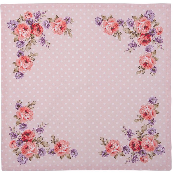 Clayre en Eef dtr43 Doek Servetten (Set van 6) Roze, Lila 40x40 cm