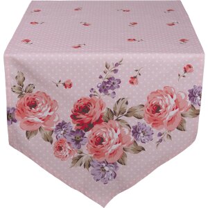 Clayre en Eef dtr65 Tafelloper Roze, Lila 50x160 cm