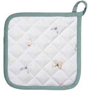 Clayre en Eef fob45 Pannenhouder Wit, Groen 20x20 cm