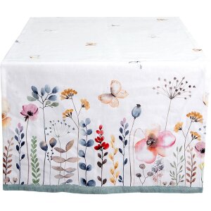 Clayre en Eef fob64 Tafelloper Groen, Roze, Blauw 50x140 cm