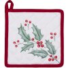 Clayre en Eef hch45 Pannenhouder Wit, Rood 20x20 cm